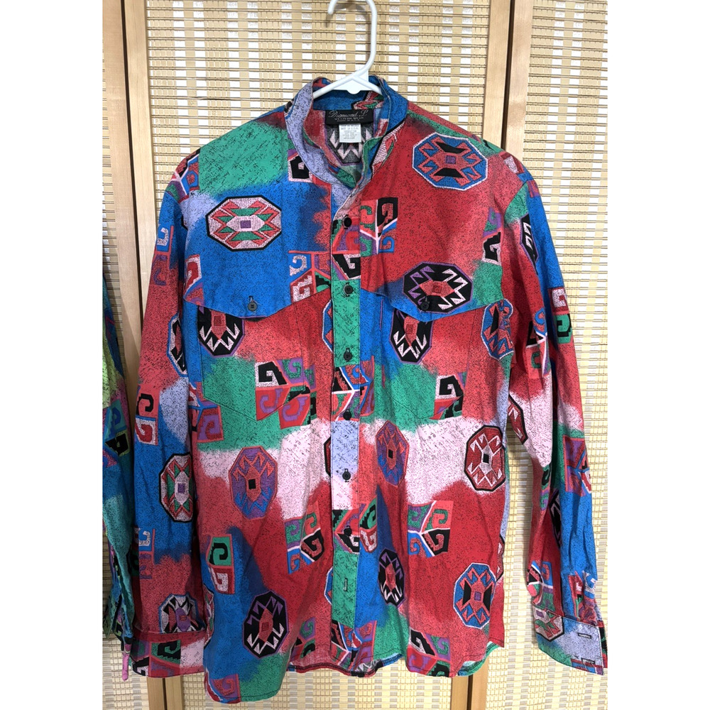 Vintage Diamond L Western Wear Shirts Lot of 2 Medium USA Made 100% Cotton - Picture 5 of 9